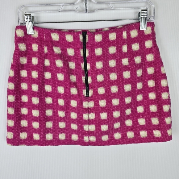 Topshop Women's Pink And White Geometric Print Mini Skirt Size 6 Barbiecore - Picture 2 of 9